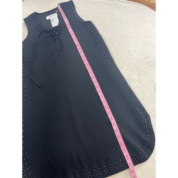 New Derek Lam 10 CROSBY Lace Up Embroidered Grommet Tank Dress Black 2 / XS - Picture 10 of 10